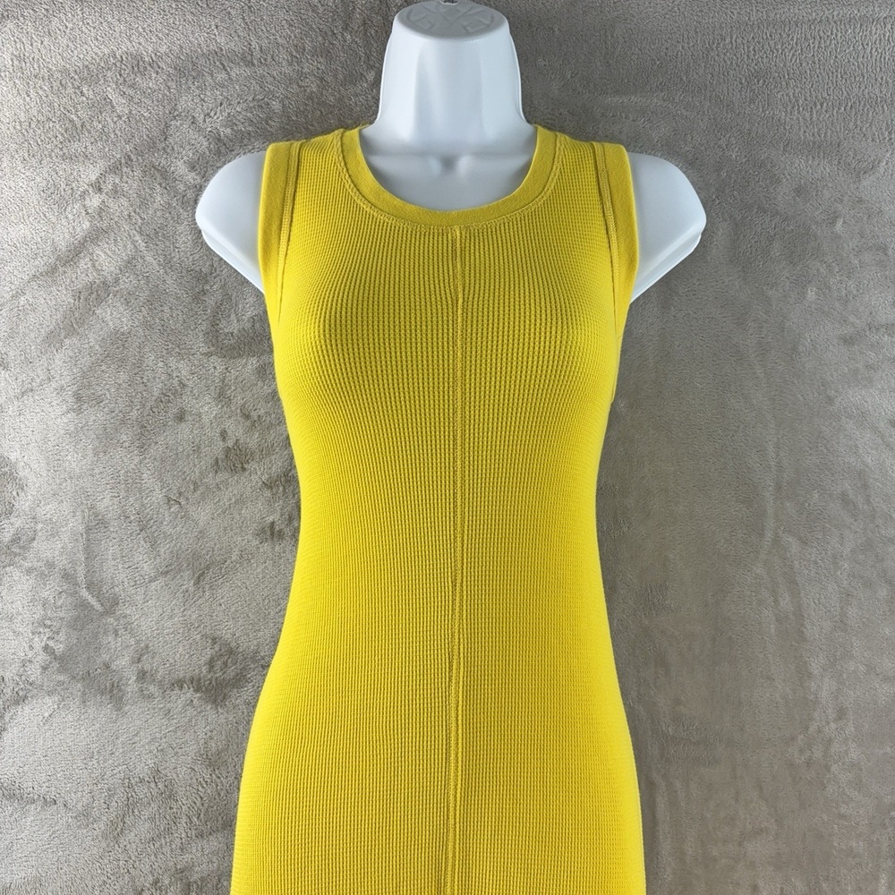 Everlane The Organic Cotton Waffle Tank Dress Womens Size Small Yellow - Picture 3 of 7